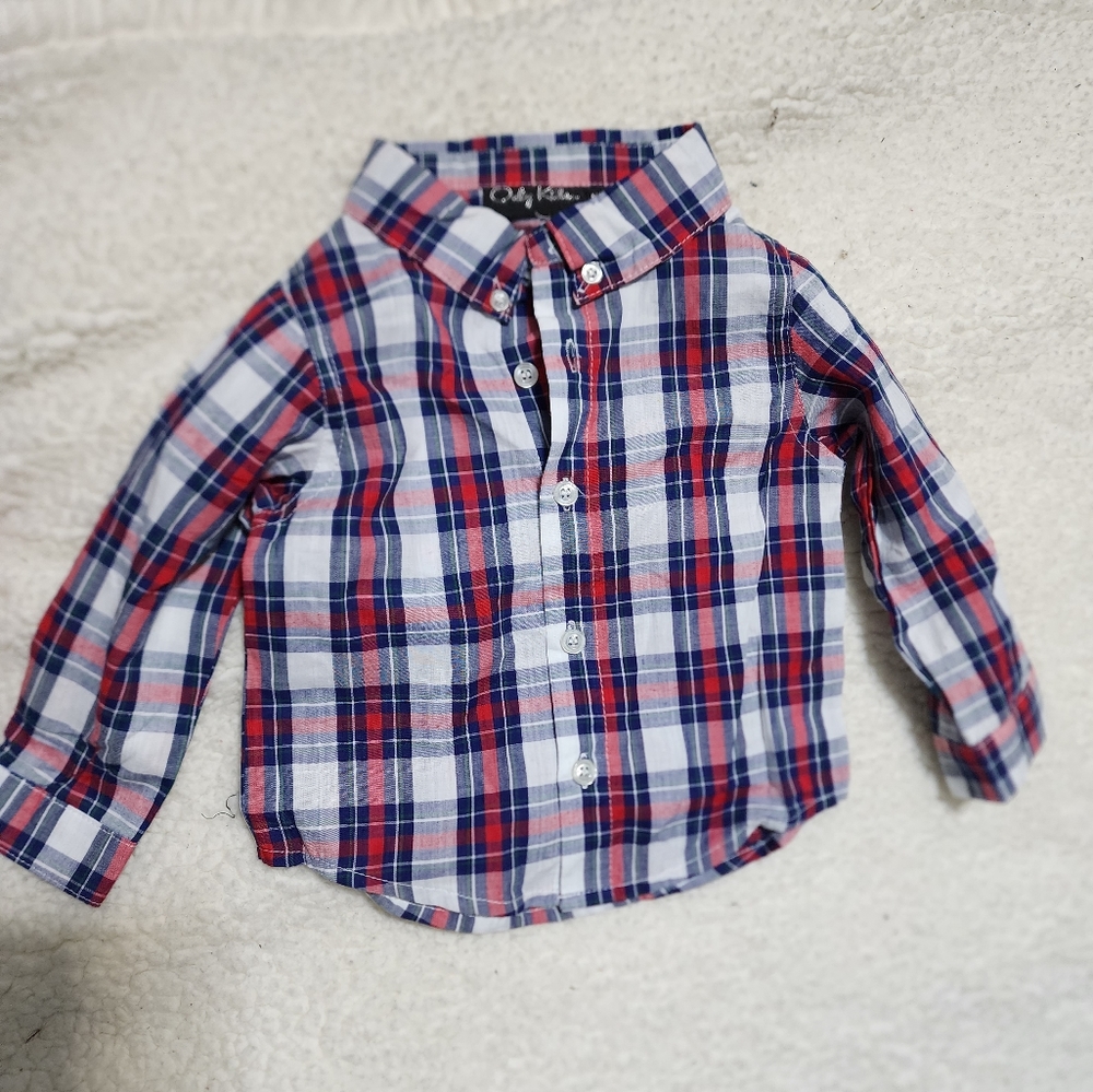 Only Kids boys plaid button up shirt 12m